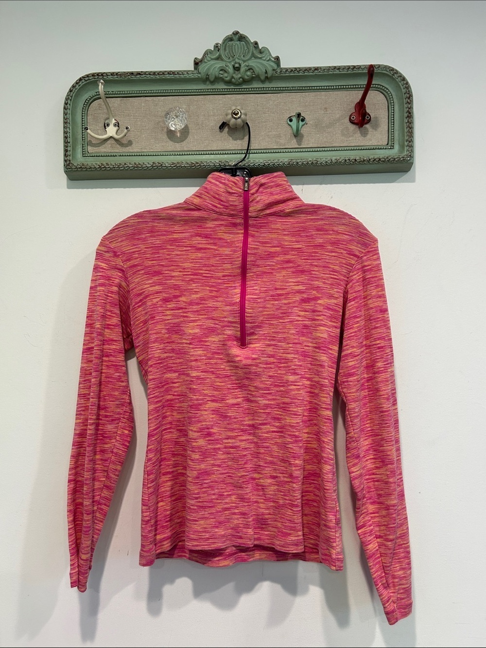 Columbia Women's Pink Orange sunrise Long Sleeve Half-Zip Top women’s small top